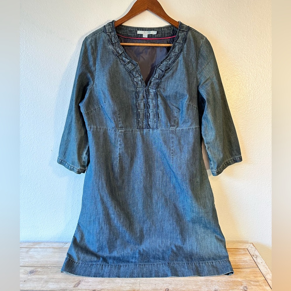 Boden Blue Long Sleeve Denim Dress